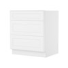 HOMLUX Easy-DIY 24 in D x 34.5 in H in Shaker White Ready to Assemble Drawer Base Kitchen Cabinet With 3-Drawers - 2 of 4