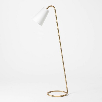 Metal Tube Leaning Floor Lamp (Includes LED Light Bulb) Brass - Threshold™ designed with Studio McGee