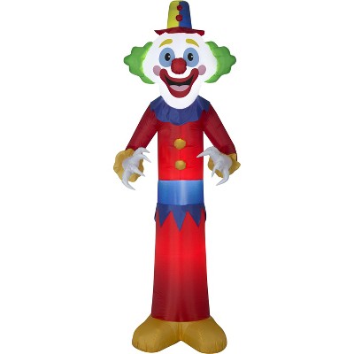 Gemmy Christmas Airblown Inflatable 9' Happy Clown, 9 ft Tall, red