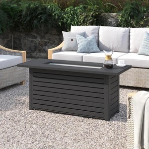 24" H x 54" W Steel Outdoor Fire Pit Table with Lid - 1 of 4