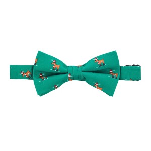 Jacob Alexander Men's Christmas Rudolph Reindeer Pattern Pre-Tied Adjustable Banded Bow Tie - Green - 1 of 2
