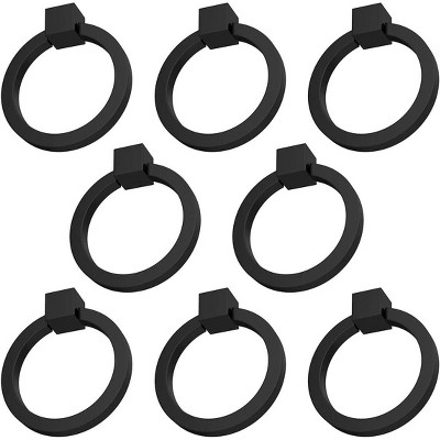 attop 8Pcs 2.0" x 1-7/8" Solid Brass Pulls for Dresser Drawer Ring Pulls Furniture Hardware Black Kitchen Cabinet Pulls