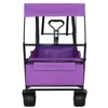 FURNIinspire Outdoor Serving Carts Collapsible Folding Wagon 300L Collapsible Wagon with Tailgate All-Terrain Wheels, Purple, 45.28"*22.83"*38.78" - 3 of 4
