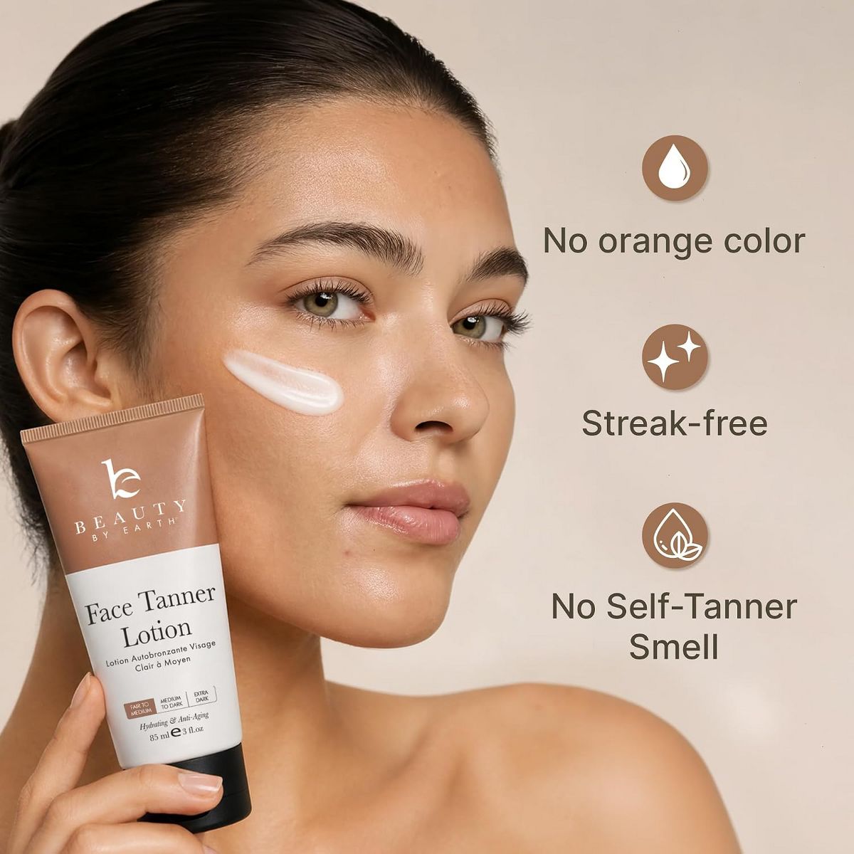 Beauty by Earth Face Self Tanner Lotion, 3oz - thumbnail 3