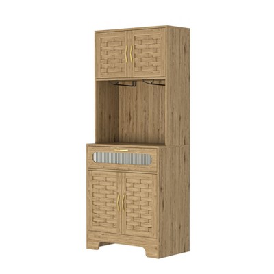 NicBex 66.93 Inch Tall Kitchen Pantry Storage Cabinet with 4 Doors and 1 Drawer for Dining Room,Bathroom,Kitchen,Wood