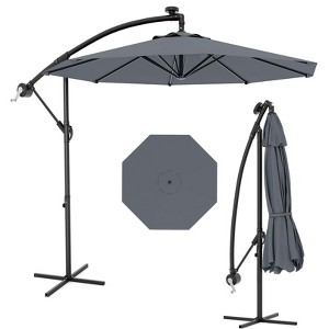 10FT  Cantilever Umbrella, Base Included - for 2-6 People, 360-Degree Rotation & Infinite Tilt, Fade-Resistant Canopy for Deck Pool Garden Backyard - 1 of 4