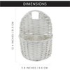 AuldHome Design Wall Hanging Pocket Baskets, Rustic Farmhouse Decor Wicker Painted Baskets - 3 of 4