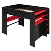 TiramisuBest Full Size Wood Loft Bed with Desk,Wardrobe,Ample Storage Space,and RGB Light,Green - 4 of 4