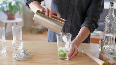 True 7-Piece Stainless Steel and Wood Cocktail Shaker Set