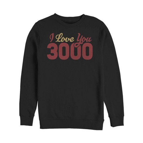 Men's Marvel Iron Man Love 3000 Script Sweatshirt - Black - Large : Target