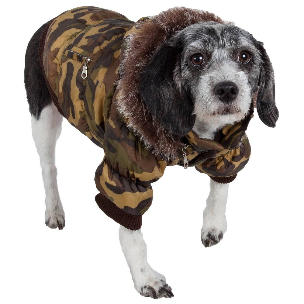 UPC 858342000123 product image for Pet Life Metallic Fashion Dog and Cat Parka Coat - Camo - XS | upcitemdb.com