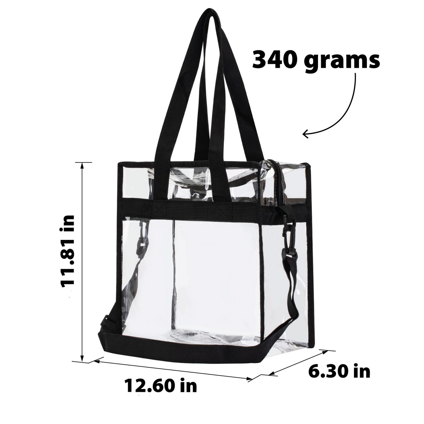Сумка Garnen Clear for Stadium 12x6x12, Crossbody Shoulder With Zipper, Clear Stadium Approved See Through for Events Travel Concert — фото 4
