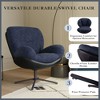 Grungis Chenille Swivel Office Chair NO Wheels,Modern Gaming Chair with Black Metal Base,Computer Chair for Office - 4 of 4