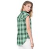 INSPIRE CHIC Women's Summer Plaid Short Sleeves Button Down Shirt - 4 of 4