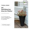 Tierra Verde Aria Indoor Outdoor Self Watering Tall Round Planter, Weatherproof for Patio, Garden, and Porch Use, 15" x 26", Black - image 2 of 4