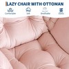 Lazy Chair with Ottoman, Large Lounge Accent Chair, Comfy Armchair with Folding Footrest - 4 of 4