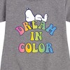 Girls' - Peanuts - Dream In Color Graphic Short Sleeve Fleece Dress - 2 of 4
