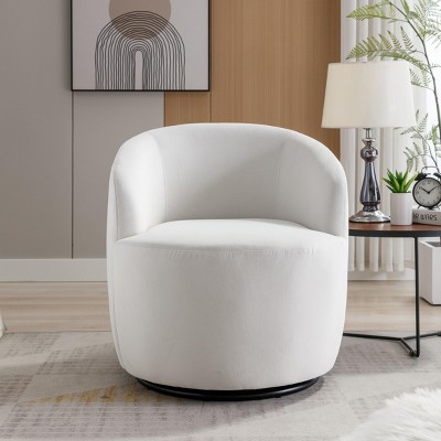 360° Swivel Barrel Accent Chair, Upholstered Lounge Club Armchair for Living Room or Bedroom – Maison Boucle