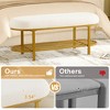 Gericco 46" Shoe Storage Bench with Cushion Entryway Bench Modern Metal Legs Shoe Rack end of Bed with Shelf - 4 of 4