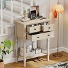 13" Narrow Entryway Console Table with Storage, Vintage Slim Hallway Table with 3 Drawers and Shelf, for Living Room or Foyer - Panipeachy - 3 of 4