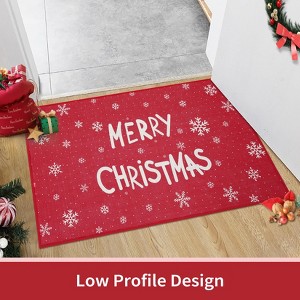 Christmas Welcome Mat -Non-Slip Snowflake Doormat for Front Door, Indoor/Outdoor Entryway Mat - 1 of 4