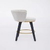 20'' Beige Counter Height Bar Stools Set of 2, 360° Swivel Upholstered Barstools - 4 of 4