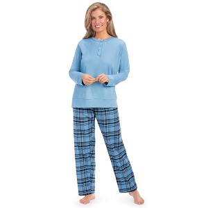Collections Etc Feminine Plaid Flannel Pj Set - 1 of 4