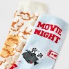 Kid's Popcorn Christmas 2pk Cozy Crew Socks - Ivory/Yellow/Blue 2-5 - 3 of 4