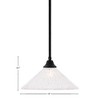 Toltec Lighting Any 1 - Light Pendant in  Matte Black with 16" Frosted Crystal Shade - 2 of 2