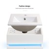 NicBex 16" Smart Bathroom Vanity with Ceramic Sink&Radar Sensing Light,Floating Cabinet for Small Space,No Faucet Included,Rubber Wood Frame,White - 3 of 4