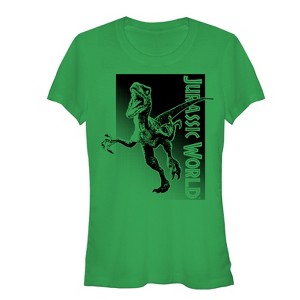 Juniors Womens Jurassic World Velociraptor Attack T-Shirt - 1 of 3