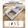 VEVOR Dogs Whelping Box, 93.3x48.4x18.1 inch, Plastic PVC Puppies Playpen with Height Adjustable Door and Washable Pee Pad, Milk White - 3 of 4