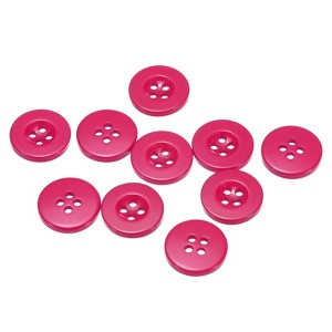 Unique Bargains Resin Craft DIY Round Flat 4-Hole Replacement Sewing Buttons 10 Pcs - 1 of 4