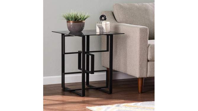 Kirrers Glass Top Accent Table Black/Gray - Aiden Lane, 2 of 8, play video