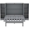 Streamdale Queen Size Murphy Bed with Shelves, Drawers and USB Ports,Gray - 4 of 4