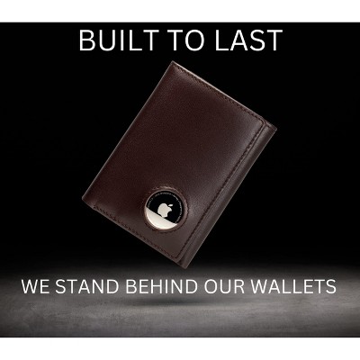 Men's Leather Trifold Wallet with Airtag Holder and RFID Blocking (Coffee) - image 3