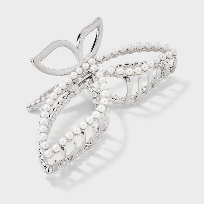 Pearl Butterfly Claw Hair Clip - Wild Fable™ Silver