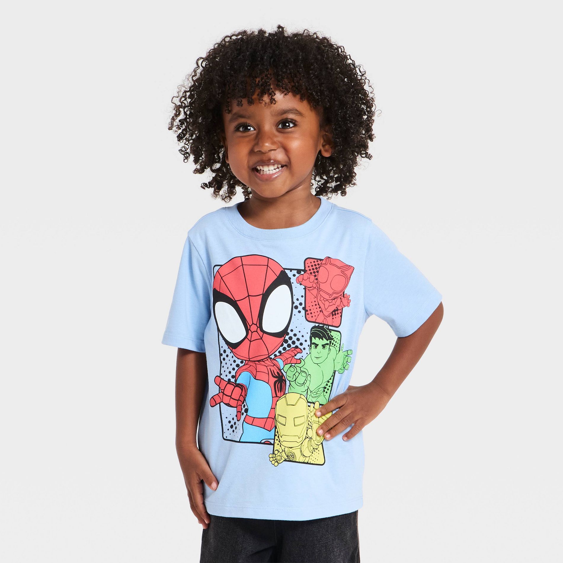 Toddler Boys' Marvel Spidey & His Amaing Friends Short Sleeve T-Shirt - Blue 2T