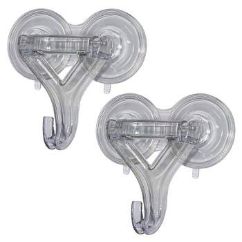Lites-Up 2ct Heavy Duty Double Suction Cup Clamp Wreath Hanger