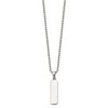 Chisel Stainless Steel Polished Vertical ID Bar Pendant on a 22" Ball Chain Necklace - 3 of 4