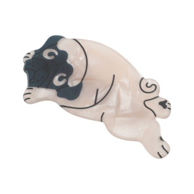 Unique Bargains Cute Cartoon Dog Hair Clips Pink Black 1 Pc