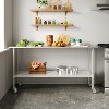 Flash Furniture Rawcliffe Portable Prep and Work Table with NSF Certified 18 Gauge Stainless Steel Top Shelf, Galvanized Steel Undershelf and 4 Caster - 2 of 4