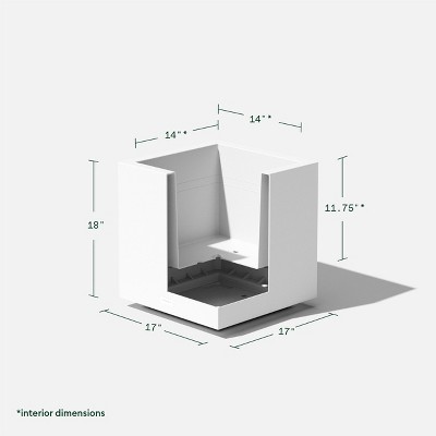 White 18" Square Modern Plastic Planter