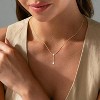 Y-Shaped Drop Pendant Necklace for Women, 14K Gold/Silver Plated with CZ Accents - 3 of 4