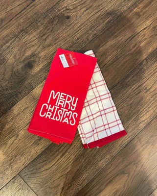 Christmas Striped Kitchen Towel Red - Wondershop™ : Target