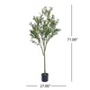 Syemin Artificial Plant Artificial Olive Tree with Pot Indoor Outdoor Fake Plant for Home and Office Living Room, Green, 27"*27"*71" - 3 of 4