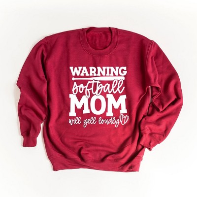 Simply Sage Market Women's Graphic Sweatshirt Warning Softball Mom