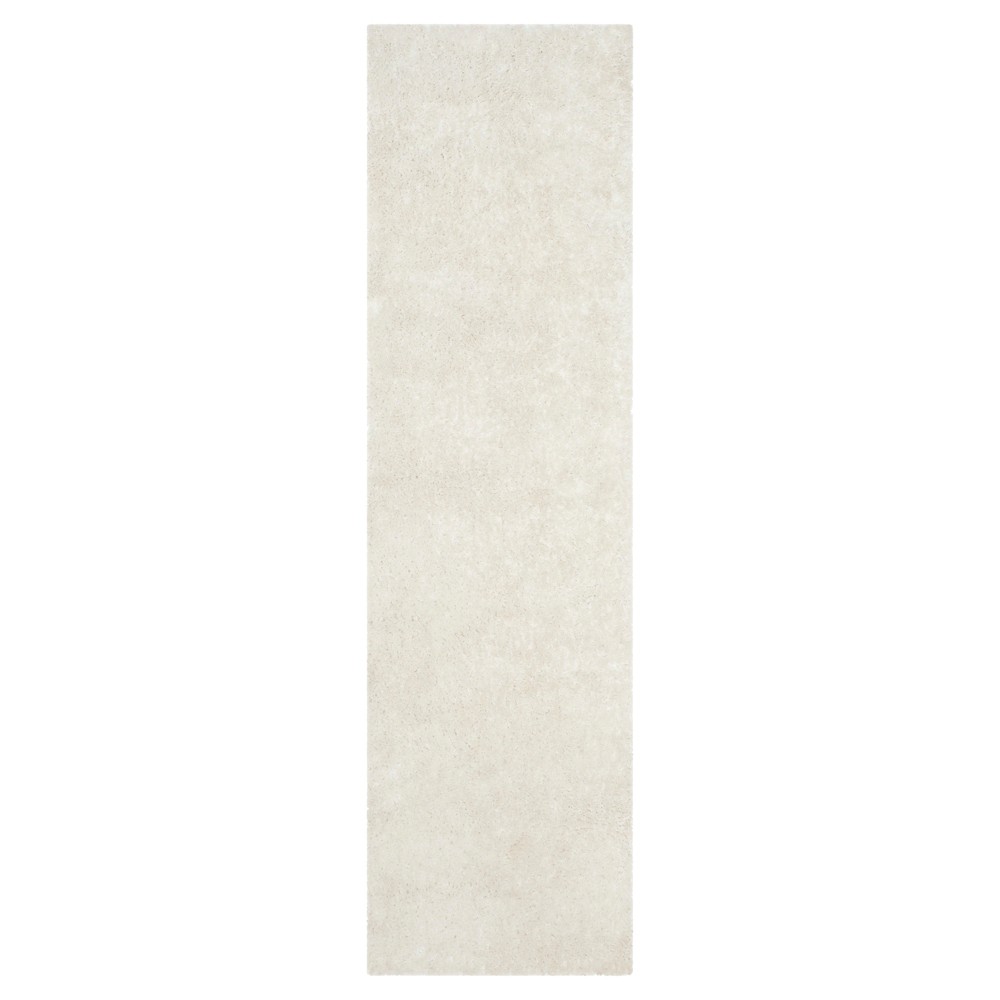 2'3inx8' Runner Toronto Shag Rug White - Safavieh