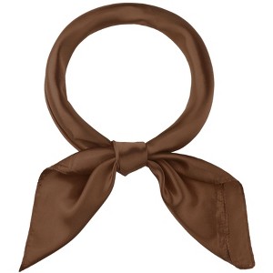 INSPIRE CHIC Women's Solid Color Satin Large Square Scarf Neckerchief Bandanas 35"x35" - 1 of 4