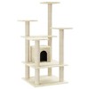 vidaXL Cat Tree Cream Engineered wood, plush, sisal Medium Durable - 2 of 4